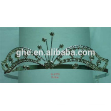 Hochwertige hohe Krone Baseball Caps Festzug Krone Fällen Rose Blume Tiara Gold Tiara